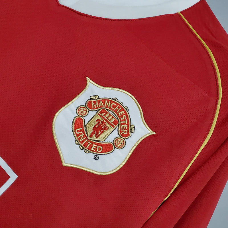 Camisa Manchester United Home 06/07 - Versão Retrô Manga Longa