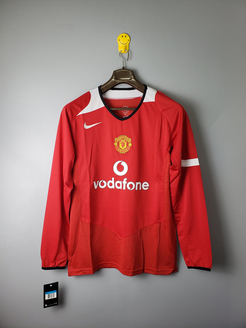 Camisa Manchester United Home 05/06 - Versão Retrô Manga Longa