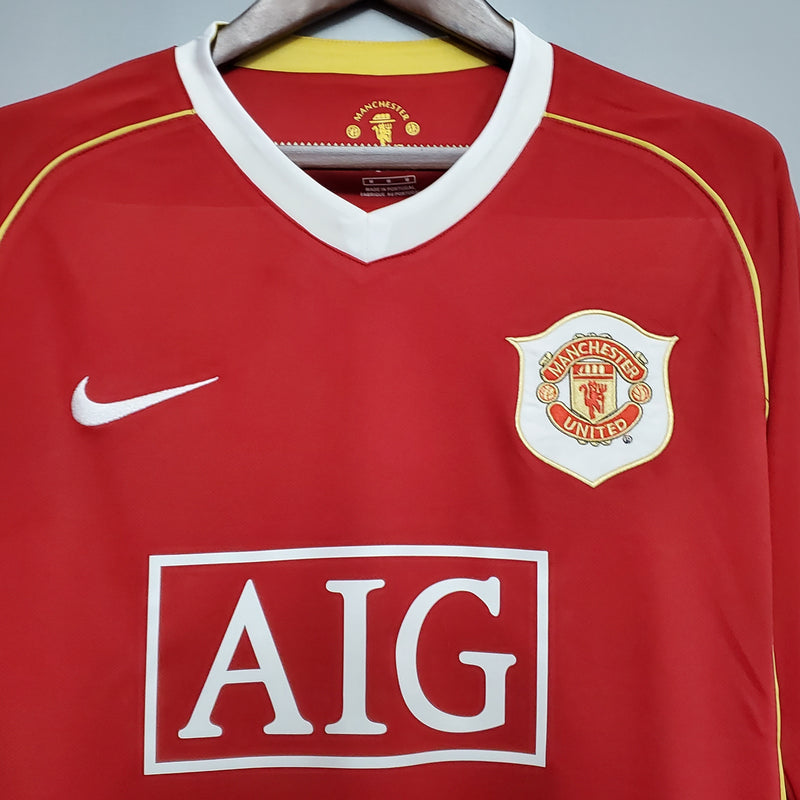 Camisa Manchester United Home 06/07 - Versão Retrô Manga Longa