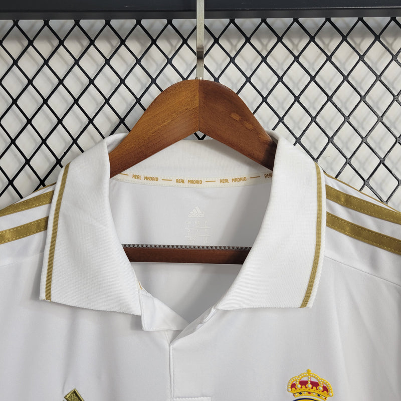 Camisa Real Madrid Home 11/12 - Manga Longa - Versão Retrô