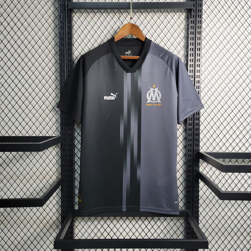 Camisa Olympique de Marseille Treino Preto 23/24 - Torcedor Masculino