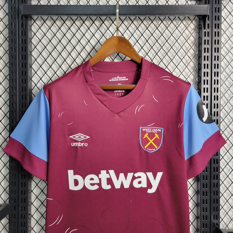 Camisa West Ham Home 23/24 - Versão Torcedor