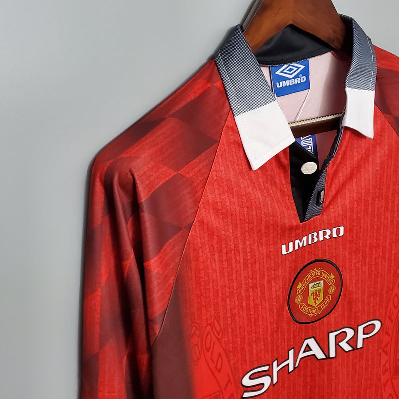 Camisa Manchester United Home 96/97 - Versão Retrô Manga Longa