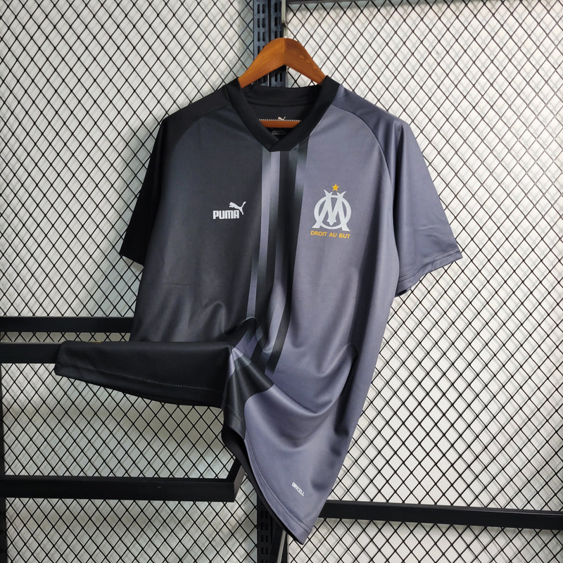 Camisa Olympique de Marseille Treino Preto 23/24 - Torcedor Masculino