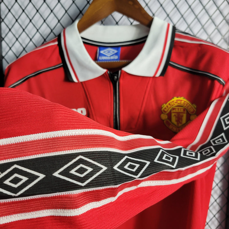 Camisa Manchester United Home 98/99 - Versão Retrô Manga Longa