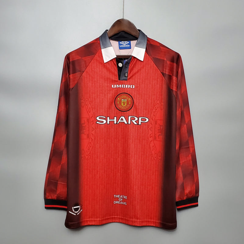 Camisa Manchester United Home 96/97 - Versão Retrô Manga Longa