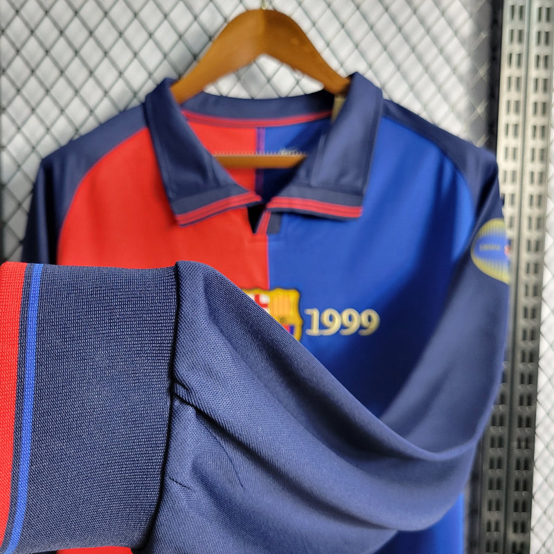 Camisa Comemorativa Barcelona 100 Anos - Versão Retrô - Manga Longa