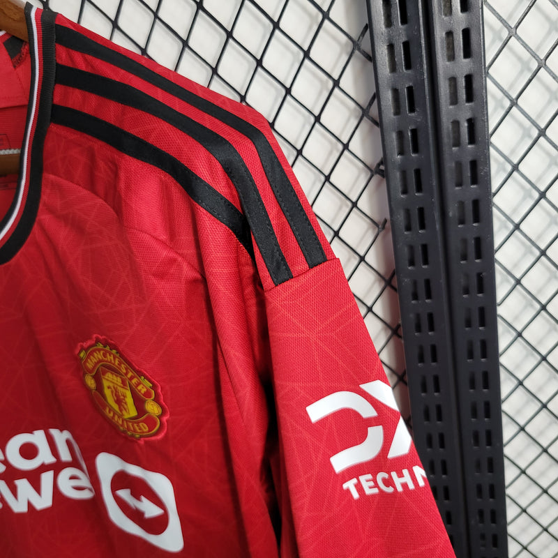 Camisa Manchester United Home 23/24 - Versão Torcedor Manga Longa