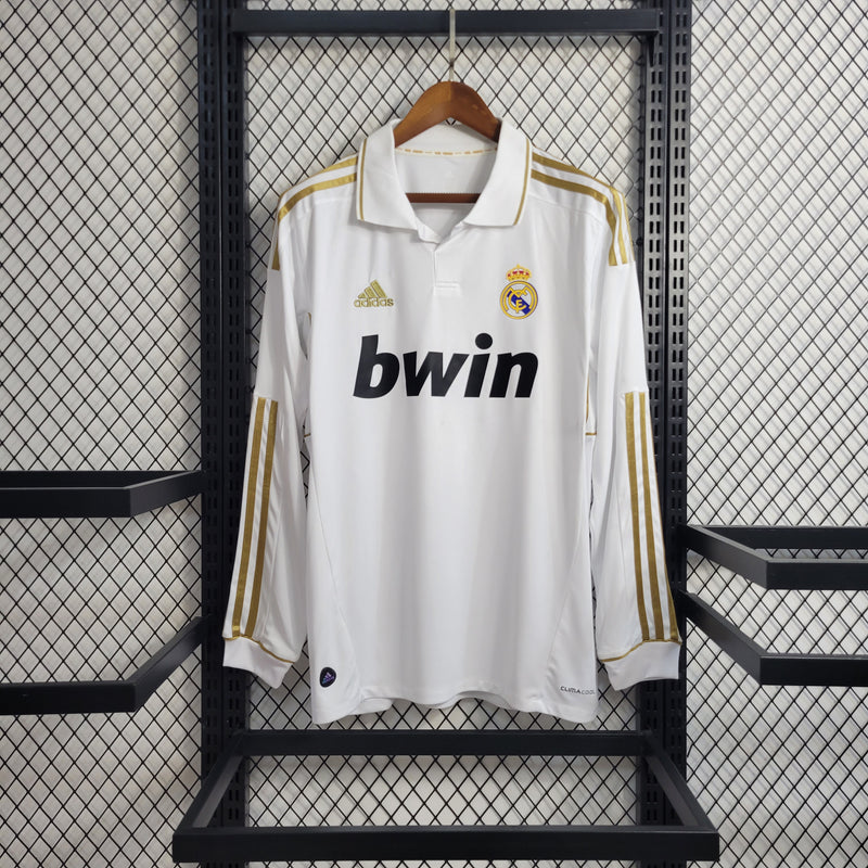 Camisa Real Madrid Home 11/12 - Manga Longa - Versão Retrô