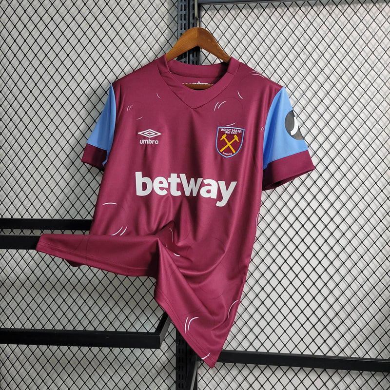 Camisa West Ham Home 23/24 - Versão Torcedor