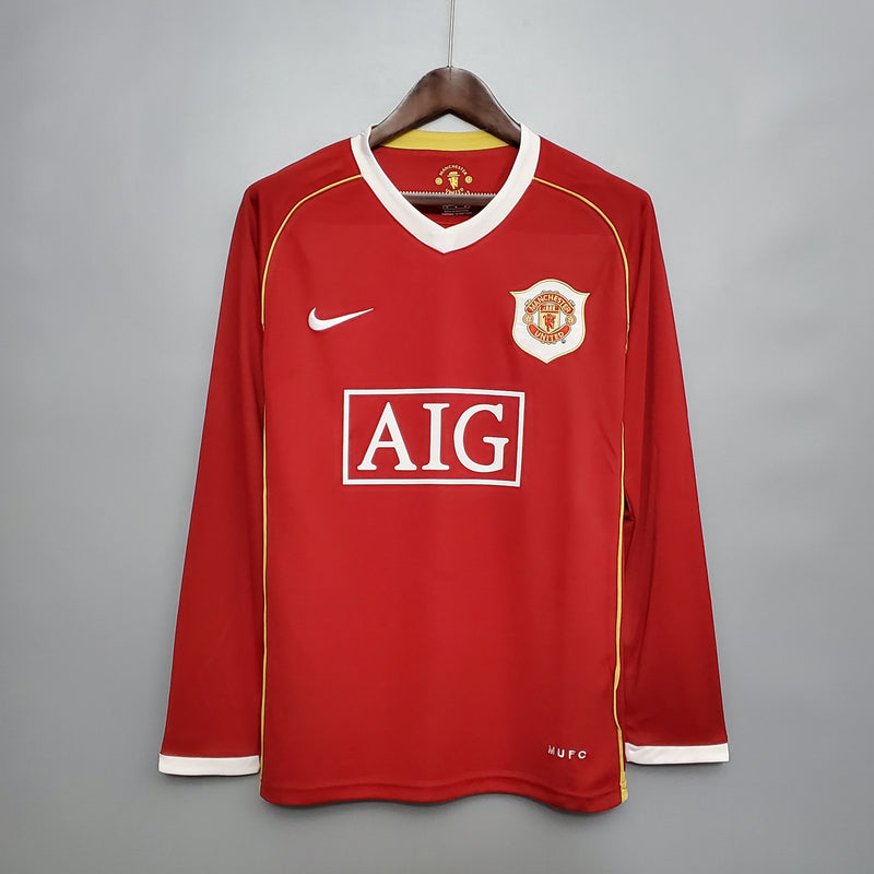 Camisa Manchester United Home 06/07 - Versão Retrô Manga Longa