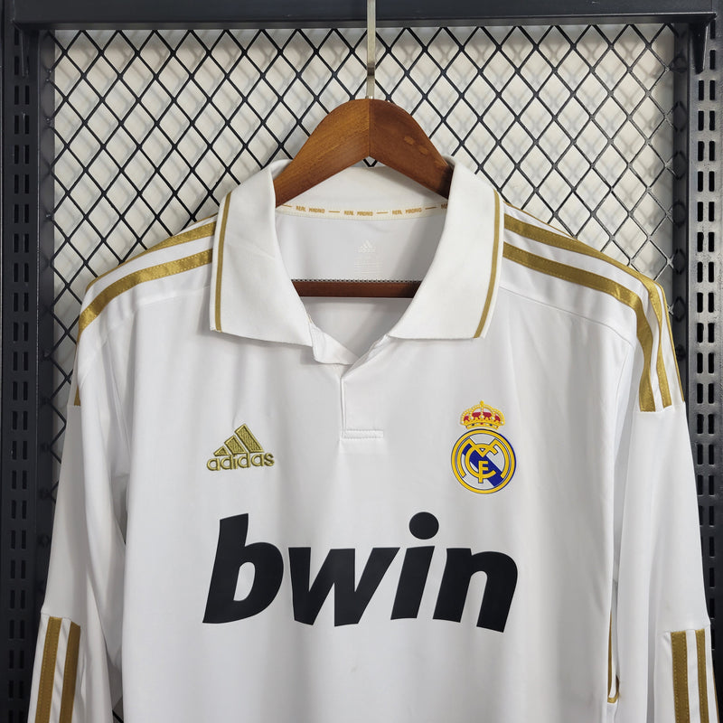 Camisa Real Madrid Home 11/12 - Manga Longa - Versão Retrô