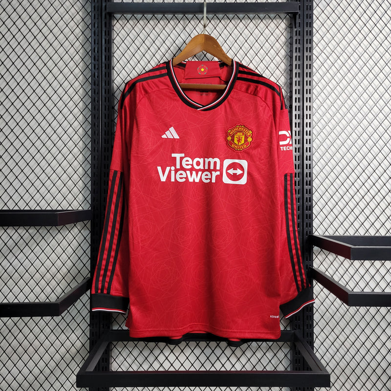 Camisa Manchester United Home 23/24 - Versão Torcedor Manga Longa