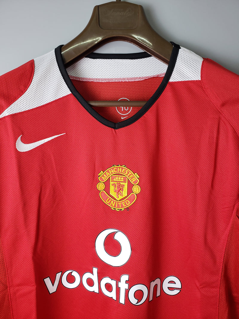 Camisa Manchester United Home 05/06 - Versão Retrô Manga Longa