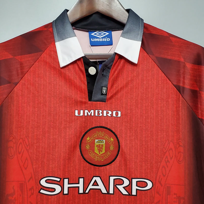 Camisa Manchester United Home 96/97 - Versão Retrô Manga Longa